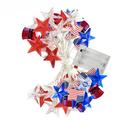 Party Decorations 4Th Of July Lights Red White And Blue Fairy Lights 3D String Lights Independence Day Ornaments Waterproof Operated Indoor Outdoor String Lights For Patriotic Party
