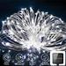 Led Fairy Lights Solar String Lights Silver Wire Total 39FT 100 LED Battery Lights IP65 Waterproof for Xmas Patio Outdoor Room Decor