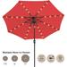 ABCCANOPY 9ft Patio Solar Umbrella LED Outdoor Umbrella with Tilt and Crank Red