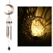 Dcenta Metal Windbell Solar Wind Chime with LED Light Outdoor Garden Night Light Decoration Waterproof Wind Chimes Lamp for Patio Balcony Courtyard Hallway