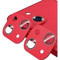 2 Pack Camera Lens Protector Compatible with iPhone 13 6.1 inch/13 Mini 5.4 inch HD Plexiglass Camera Protector Not Easy to Break Scratch Resistant Easy Install Red