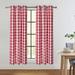 Buffalo Check Textured Grommet Window Curtain Panels for Kitchen Living Room Bedroom Farmhouse Window Treatment Drapes 37 x 72 inch Red/White 2 Panels