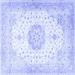 Ahgly Company Indoor Square Medallion Blue Traditional Area Rugs 7 Square