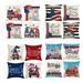 Ymall Independence Day American Flag Pillow Covers 4th of July Patriotic Star Stripes Throw Pillow Case Truck God Bless America Decorative Pillow Case Cushion Cover for Home 18 x 18 4 Pack