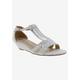 Women's Laaris T-Strap Sandal by Bellini in White Fabric (Size 6 M)