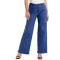 Plus Size Women's June Fit Wide-Leg Jeans by June+Vie in Medium Blue (Size 24 W)