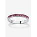 Women's Sterling Silver Simulated Birthstone Stackable Eternity Ring by PalmBeach Jewelry in October (Size 7)