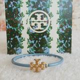 Tory Burch Jewelry | New Tory Burch Eleanor Pave Hinged Cuff Bracelet | Color: Blue/Gold | Size: 7.25" Or Smaller