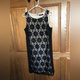Nine West Dresses | Nine West Black Lace Detailing Dress. Size 10 | Color: Black/Tan | Size: 10