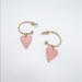 Urban Outfitters Jewelry | Heart Dangle Hoop Earrings | Color: Gold/Pink | Size: Os