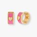 Kate Spade Jewelry | Kate Spade Heartful Pink Huggie Hoop Earrings | Color: Gold/Pink | Size: Os