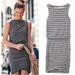 Athleta Dresses | Athleta Womens Navy/Cream Stripped Knee Length Dress Shaping Size Medium | Color: Blue/Cream | Size: M