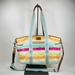 Coach Bags | Coach Multicolor Striped Fabric Shoulder Bag With Removable Long Strap | Color: Blue/Orange | Size: Large