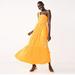 Nine West Dresses | Nwt Nine West Smocked One Shoulder Gold Maxi Dress | Color: Gold/Yellow | Size: L