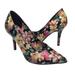 Nine West Shoes | Nine West Jackpot Floral Pumps Size 5.5m High Heels Stilettos Pointy Toe Flowers | Color: Black/Cream | Size: 5.5