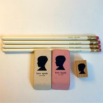 Kate Spade Office | Kate Spade Pencils, Erasers, And Pencil Sharpener. Never Used. | Color: Pink/White | Size: Os