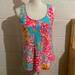 Lilly Pulitzer Tops | Lilly Pulitzer Dahlia Breakwater Floral Tropical Sleeveless Blouse Xs | Color: Pink/Yellow | Size: Xs