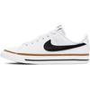 Sneaker NIKE SPORTSWEAR "COURT LEGACY (GS)", Gr. 40, schwarz-weiß (weiß schwarz), Leder, unifarben mit Farbeinsätzen, kontrastfarbene Details, sportlich, Schuhe