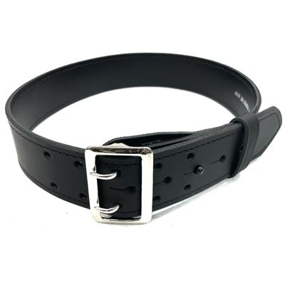 Perfect Fit 2.25in Fully Lined Sam Browne Leather Belt Plain Chrome Buckle Black 44 8000-CH-44