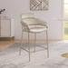 Meridian Furniture USA Yara Beige Counter Stool Upholstered/Velvet/Metal in Gray | 41 H x 21.5 W x 20.5 D in | Wayfair 550Stone-C