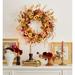 The Holiday Aisle® Faux 20" Fall Pumpkin & Fruity Wreath Most Realistic Faux/Silk in Orange/Red/Yellow | 20 H x 20 W x 3 D in | Wayfair