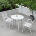 Hokku Designs Abigayl Round 2 - Person 27.56" Long Aluminum Bistro Set Metal in White | 27.56 W x 27.56 D in | Outdoor Furniture | Wayfair