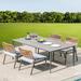 Bayou Breeze Ajahnae Rectangular 4 - Person 62.99" Long Outdoor Dining Set Stone/Concrete in Gray | 62.99 W x 35.43 D in | Wayfair