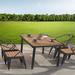 Williston Forge Hargrett Rectangular 4 - Person 55.11" Long Outdoor Dining Set Wood/Plastic in Black/Brown | 55.11 W x 27.55 D in | Wayfair