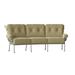 Woodard Terrace 114" Wide Patio Sofa w/ Cushions Metal in Gray/Brown | 38 H x 114 W x 48 D in | Wayfair 790064-72-92M