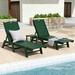 Beachcrest Home™ Shavon 78.2" Long Reclining Single Chaise w/ Table Plastic in Green | 38 H x 22.8 W x 78.2 D in | Outdoor Furniture | Wayfair