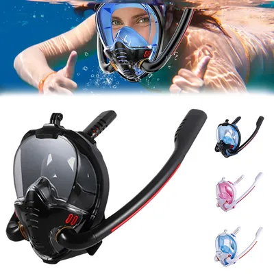 Masque de plongée complet à Double Tube couverture faciale étanche Anti-fuite pour débutant