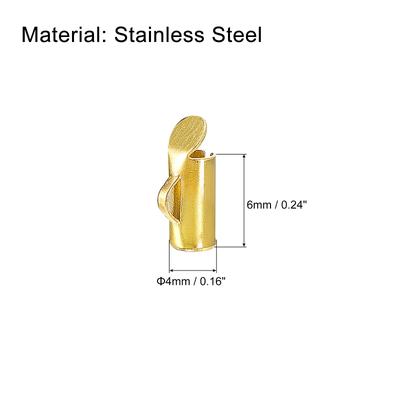 Slide on End Clasps, Tube Ball Bead Slider Crimp Ends - Gold