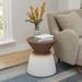 COSIEST Outdoor Patio Lightweight Concrete Accent Table, Garden Stool