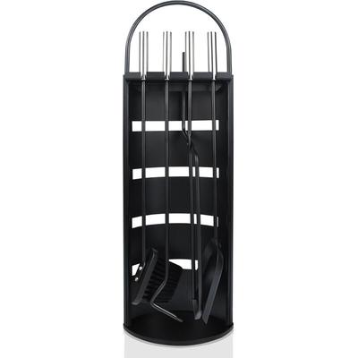 Zubehör für Kamine und Öfen Kaminbesteck Schwarz Kamingarnitur mit Edelstahlgriff 5 teilig Image