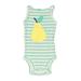 Carter's Short Sleeve Onesie: White Bottoms - Size 3 Month