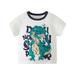 B91xZ Baby Tees Toddler Kids Baby Boys Summer Cartoon Cool Dinosaur Short Sleeve Crewneck T Shirts Tops Tee Yellow And White Toddler Tops Boys Size 5-6 Years