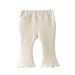 Pimfylm Sweatpants Baby Girls Baby Organic Cotton Terry Pants Beige 4-5 Years