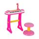 Maxmass Kids Piano and Stool, 31-Key Children Electronic Keyboard with Flashing Light, Microphone, Recording and Playback Function, Toddler Toy Piano for 3+ Boys and Girls (Pink)