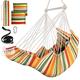 Chihee Hammock Chair Hanging Swing 2 Seat Cushions Included, Durable Spreader Bar Soft Cotton Weave Hanging Chair Side Pocket Large Tassel Chair Set Foot Rest Support Calf Foot Extra Comfortable