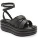 Free People Shoes | Free People Black Harper Flatform Sandals Nib Size 37/7 | Color: Black | Size: 7