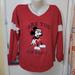 Disney Tops | Disney Sweatshirt Red Mickey Mouse Graphic Design Pullover Top B29 | Color: Red/White | Size: M