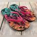 Nike Shoes | Nike Girls Solarsoft Flop Flops Sandals Floral Print Size 3y | Color: Black/Pink | Size: 3g