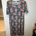 Lularoe Dresses | Lularoe Flower Dress M | Color: Gray/Orange | Size: M