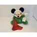 Disney Toys | Disney Store Baby My First Christmas Mickey Mouse 9" Plush Stuffed Animal W/ Tag | Color: Green/Red | Size: 9"