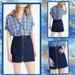 Madewell Skirts | Madewell Denim Mini Skirt Front Zip Mod Retro Dark Jean Pockets Size 32 | Color: Blue | Size: 28