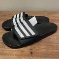 Adidas Shoes | Adidas Adilette Comfort Adjustable Men's Size 8 Shoes Black White Slide Sandal | Color: Black/White | Size: 8