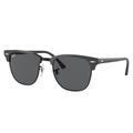 Ray-Ban RB3016 Clubmaster Sunglasses Grey On Black Frame Dark Grey Lens 51 RB3016-1367B1-51