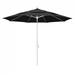 California Umbrella 11' Sun Master Series Patio Umbrella With Matted White Aluminum Pole Fiberglass Ribs Collar Tilt Crank Lift With Olefin Black Fabric - California Umbrella GSCUF118170-F32-DWV