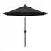 California Umbrella 9' Sun Master Series Patio Umbrella With Matted Black Aluminum Pole Fiberglass Ribs Collar Tilt Crank Lift With Pacifica Black Fabric - California Umbrella GSCUF908705-SA08