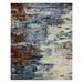 Hermitage Beatrice Blue/Rust Brown Hand-Knotted Wool/Viscose Area Rug 9'x12' - Amer Rug HRM20912